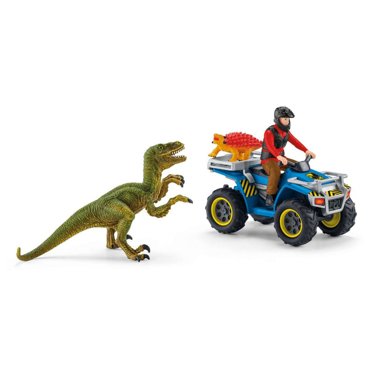 Flucht auf Quad vor Velociraptor