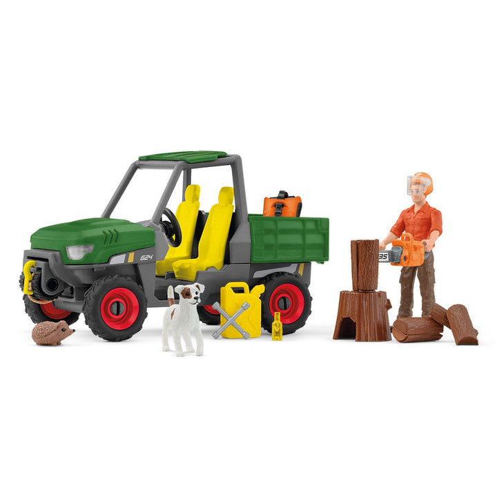 Waldbauer mit Fahrzeug